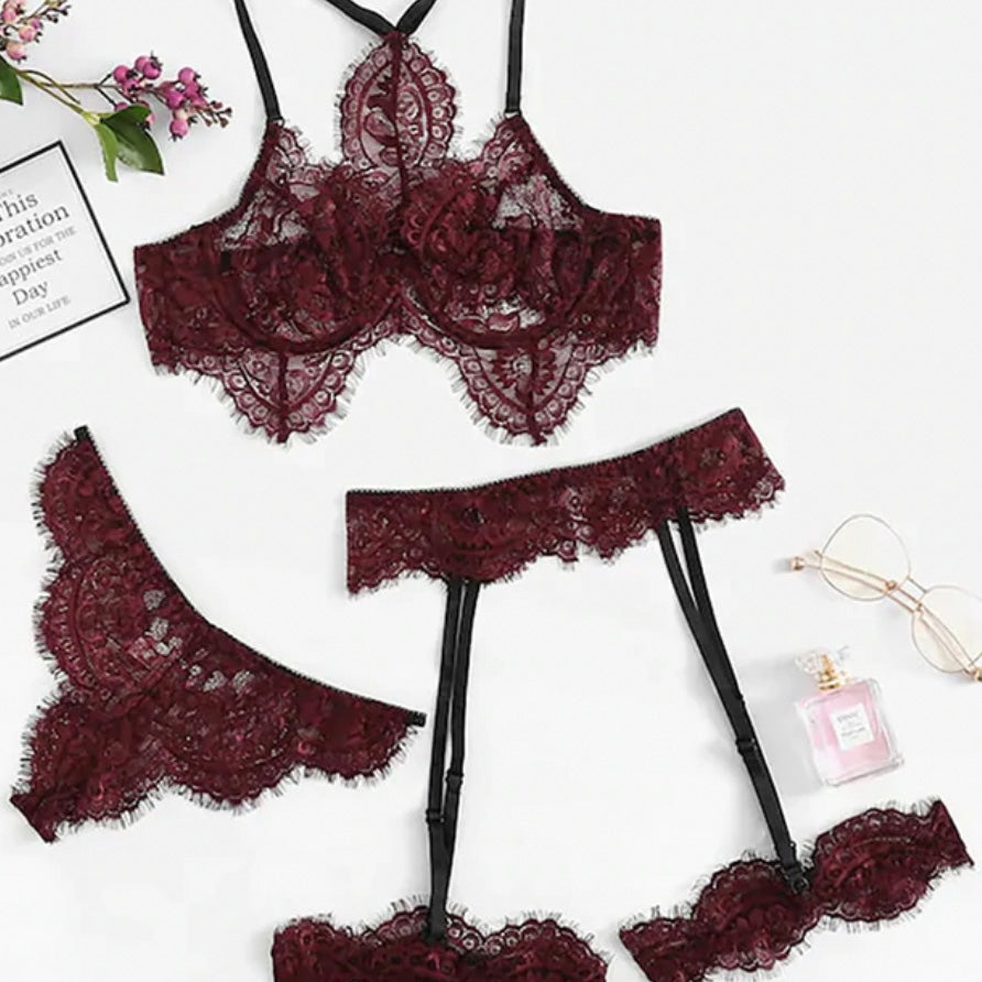 ‘Alisha’ Lace 3 piece Lingerie set