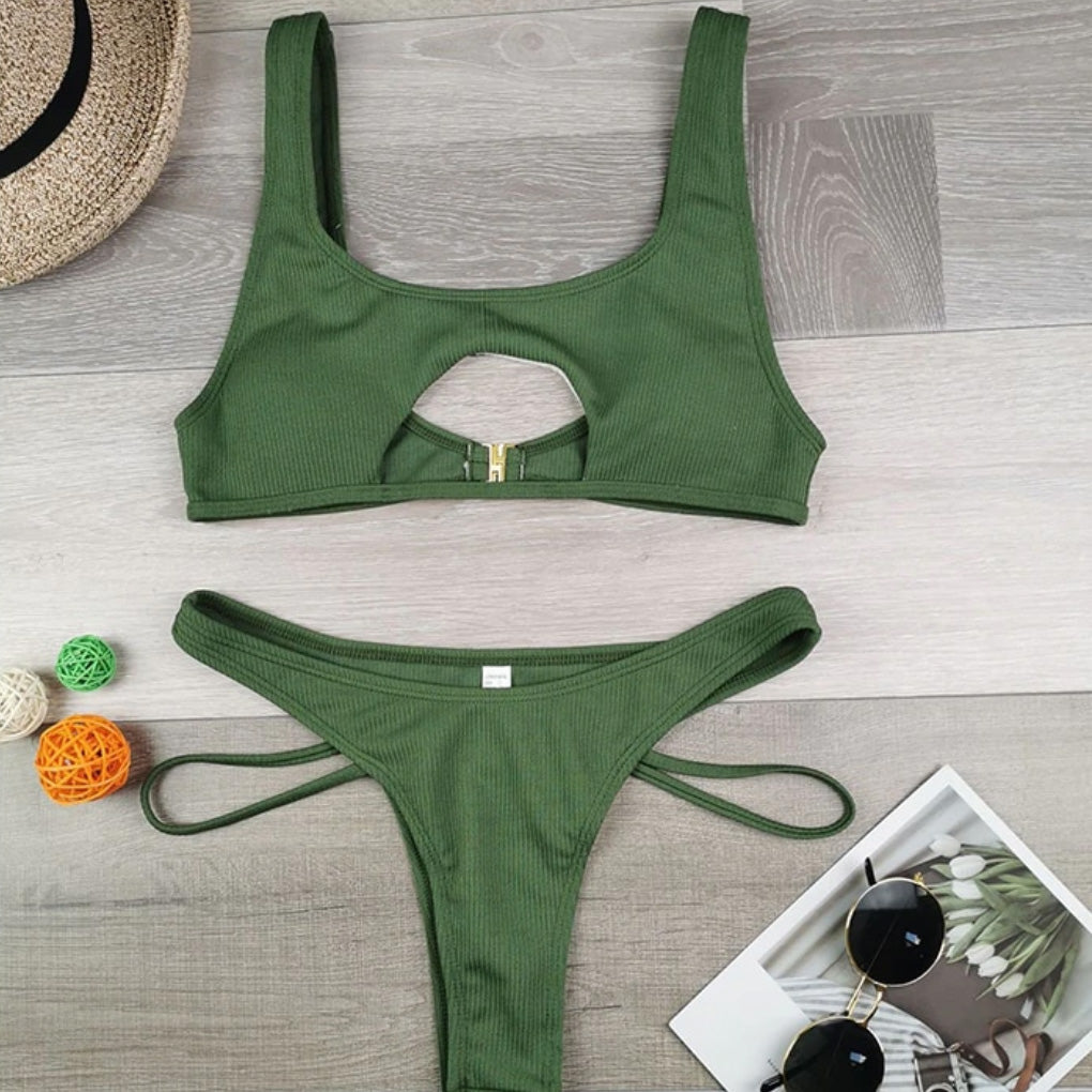 ‘LA’ cut Out 2 piece bikini set