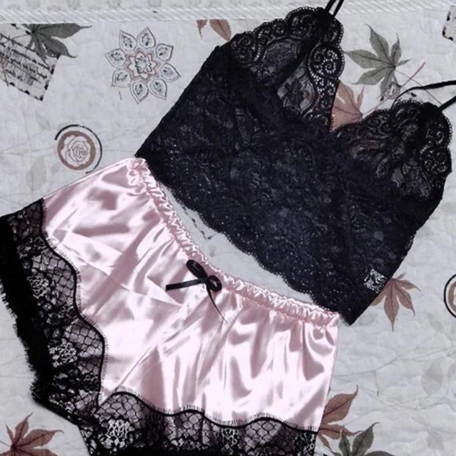 ‘Anona’ Lace and satin Sleepwear 2 piece set