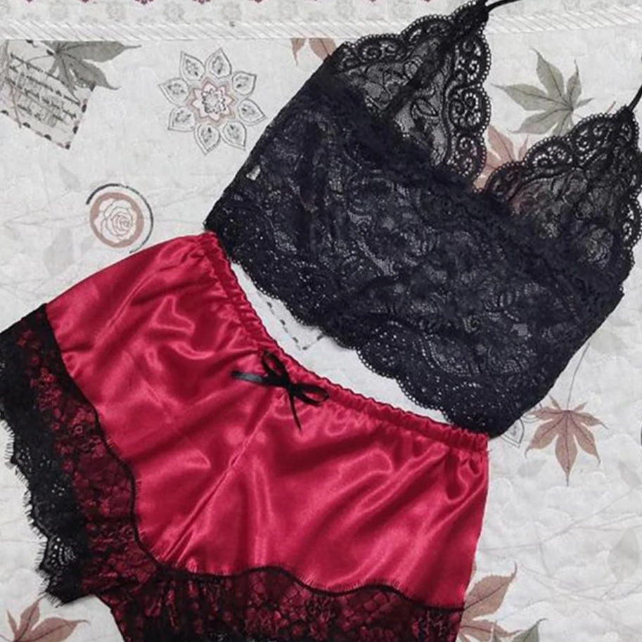 ‘Anona’ Lace and satin Sleepwear 2 piece set