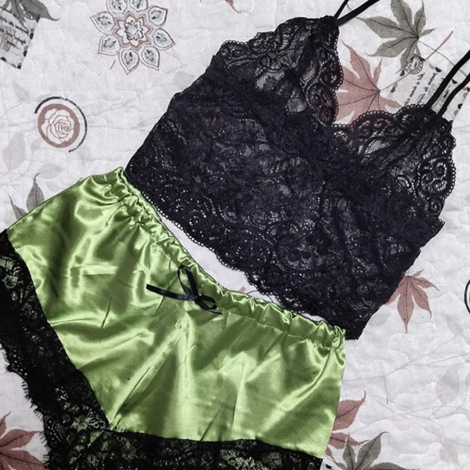 ‘Anona’ Lace and satin Sleepwear 2 piece set