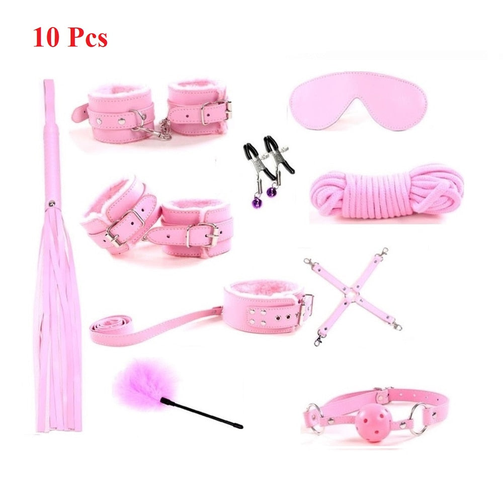 7 and 10 piece bondage sets BDSM