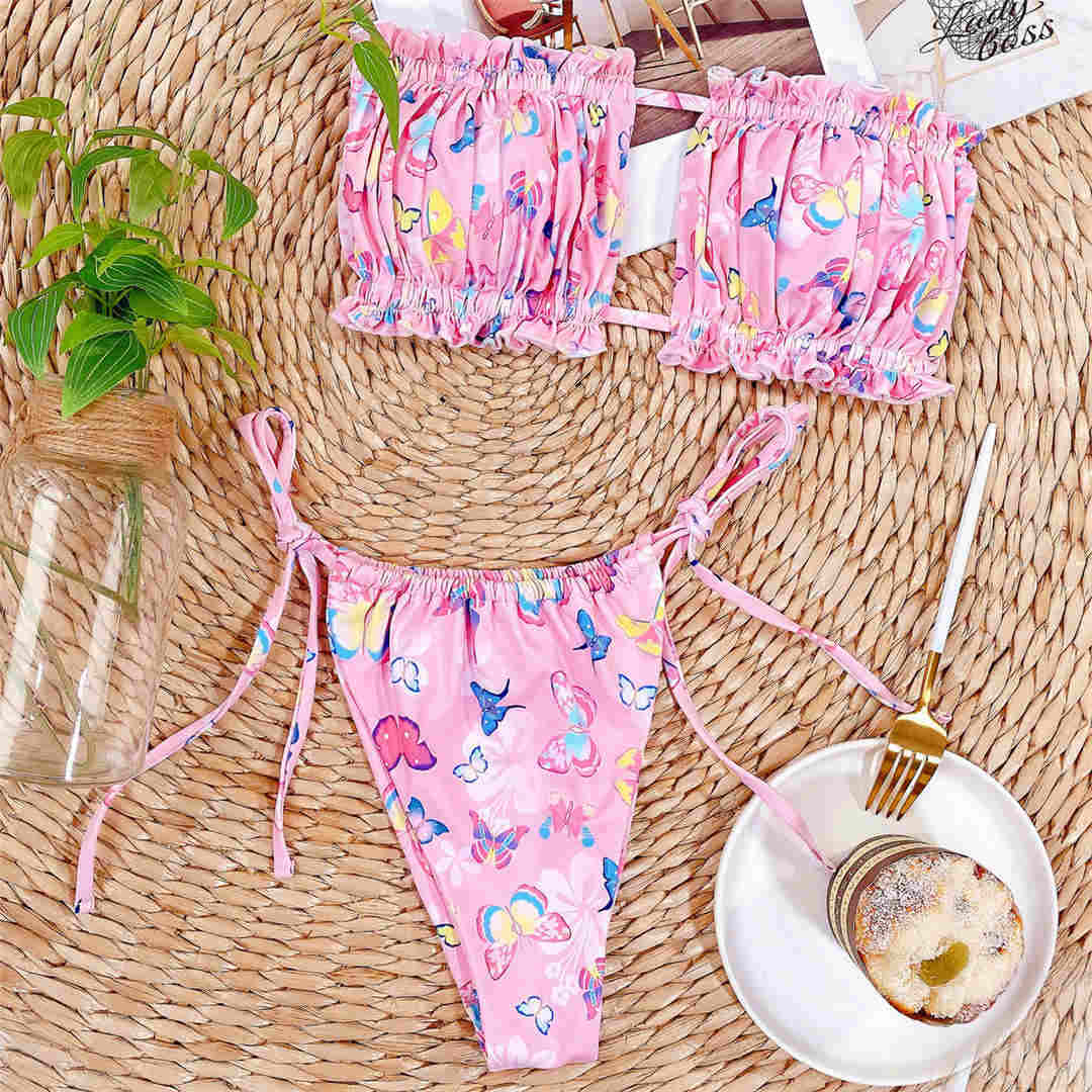 ’Lucy’ Bandeau 2 piece Bikini set