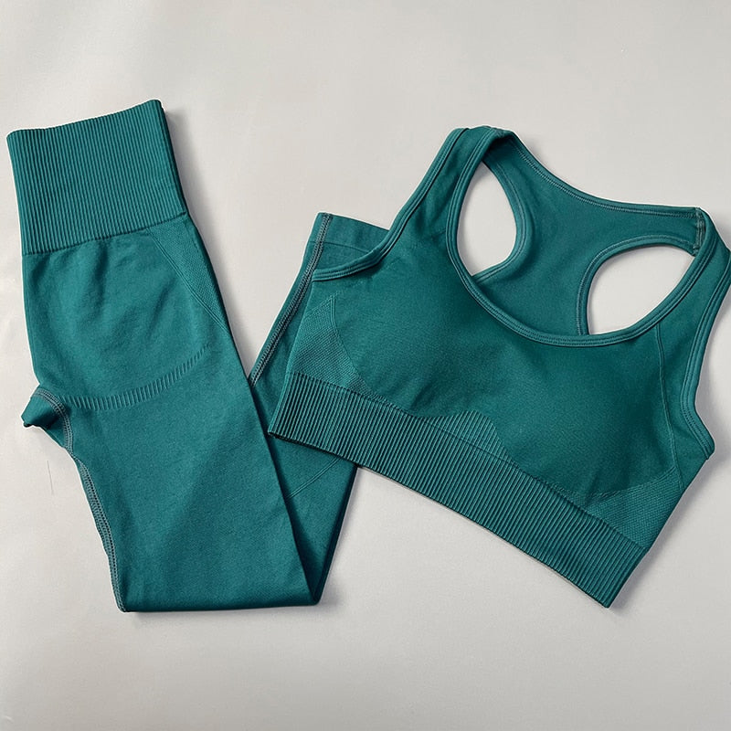 ‘Obsidian’ Seamless sports bra and leggings Yoga Set