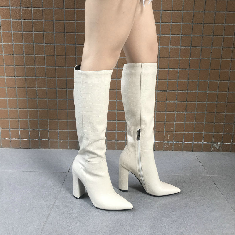 ‘Andromeda’ faux Leather knee high boots