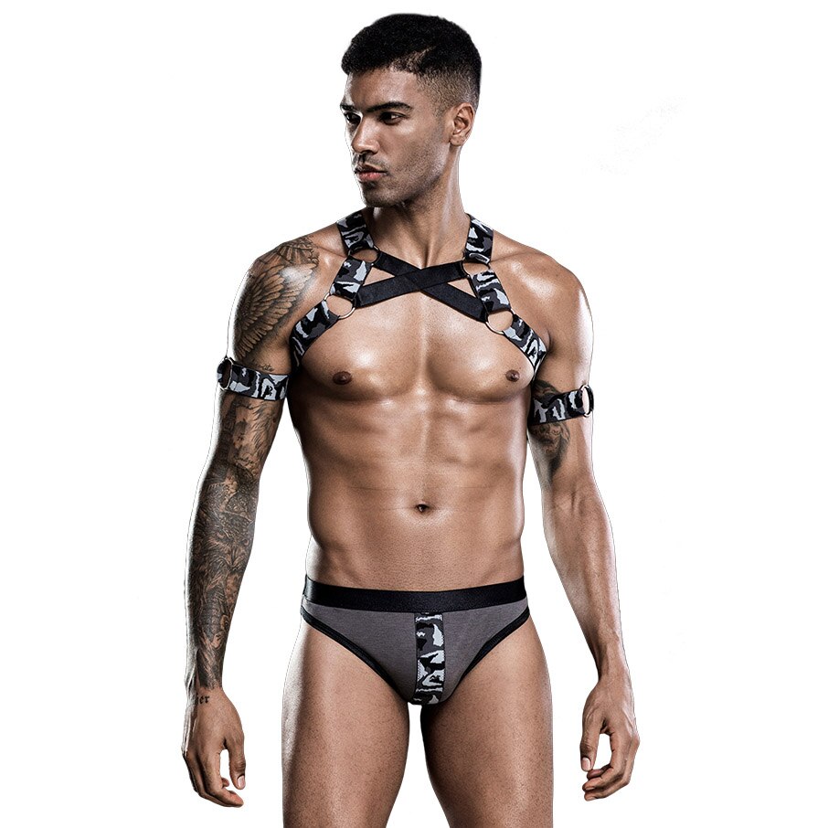 Latex chest harness and suspenders