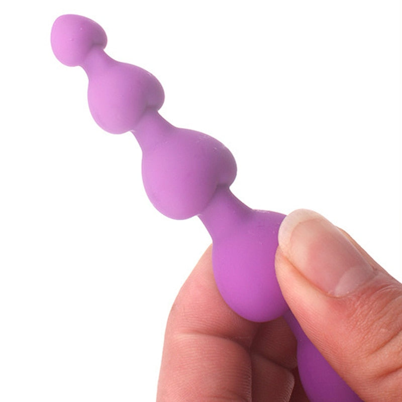 Soft silicone heart shaped anal beads