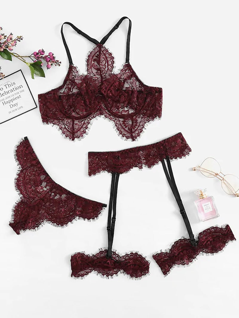 ‘Alisha’ Lace 3 piece Lingerie set