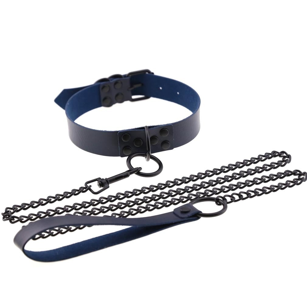 Faux leather Choker collar and leash set