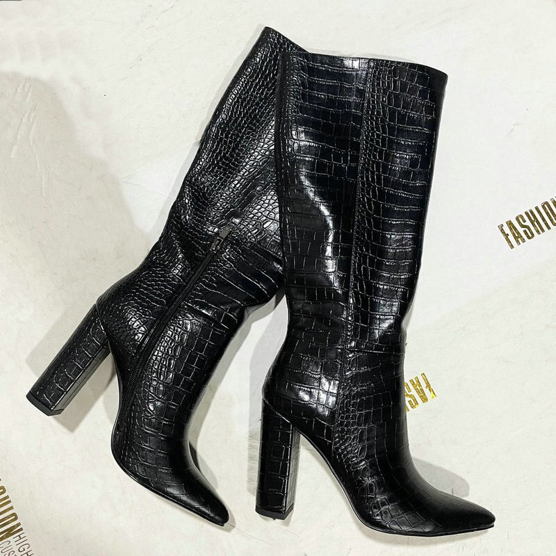 ‘Andromeda’ faux Leather knee high boots