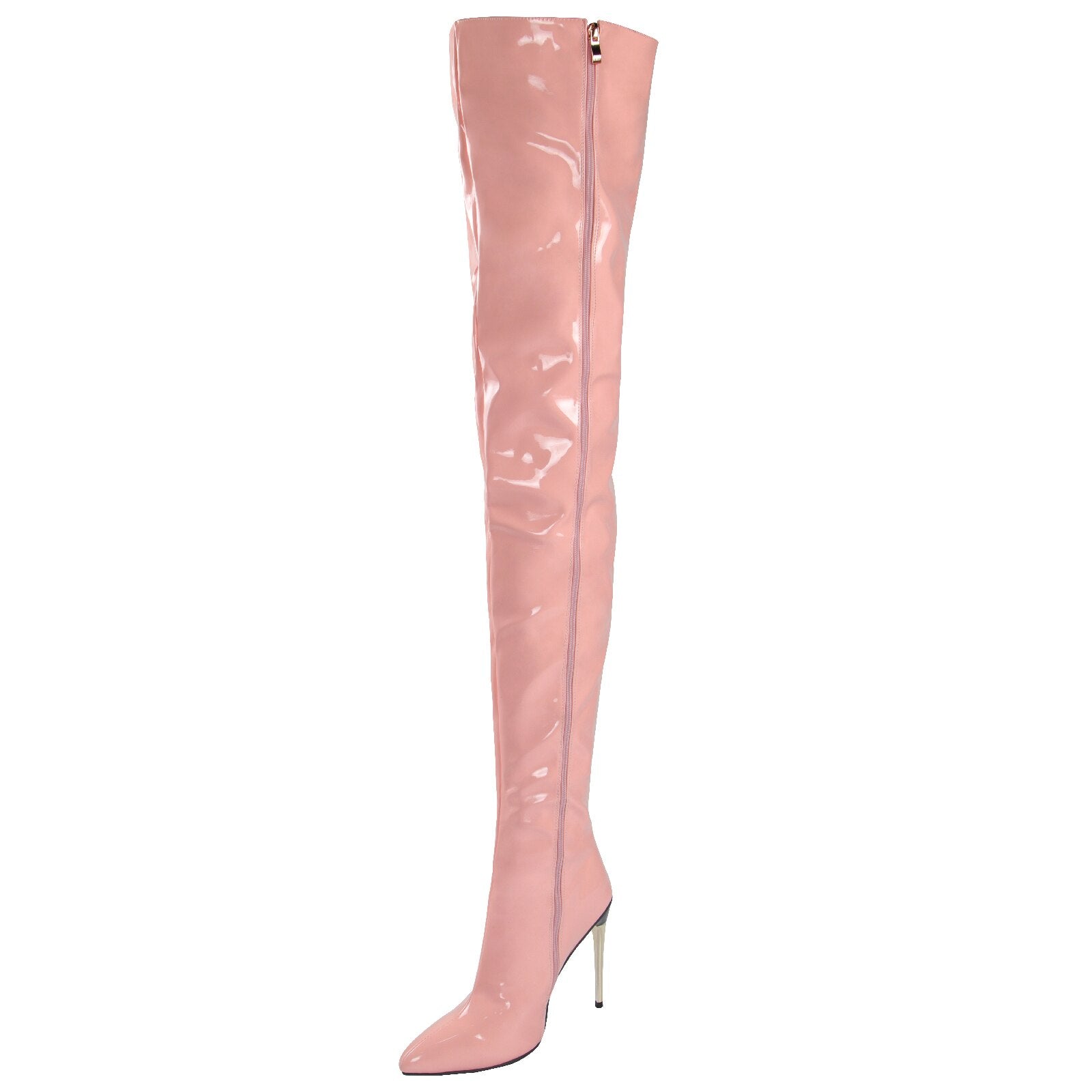 ‘Luna’ thigh high Patent pointed Boots