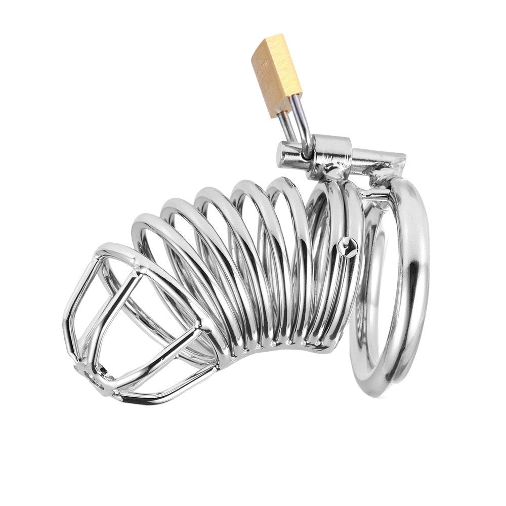 Big Metal Cock Cage Male Chastity Device BDSM