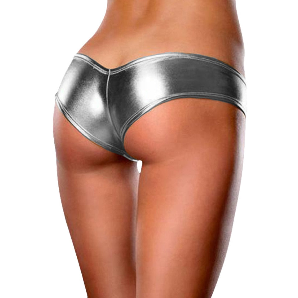 Pu Leather thong panties