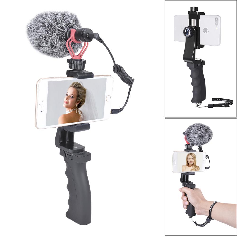 Mobile phone stabiliser with microphone suitable for iPhone XR XS XSMAX X 8 7 6S