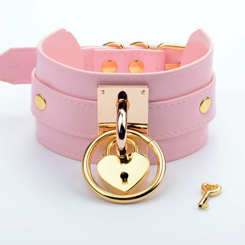 Pink Chunky lockable Choker BDSM