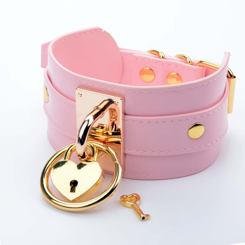 Pink Chunky lockable Choker BDSM