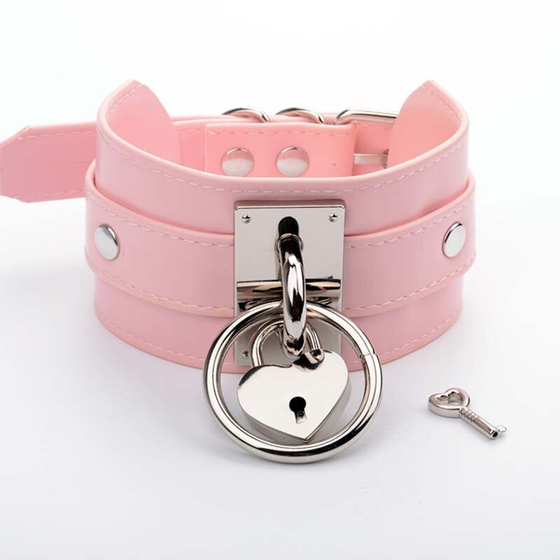 Pink Chunky lockable Choker BDSM