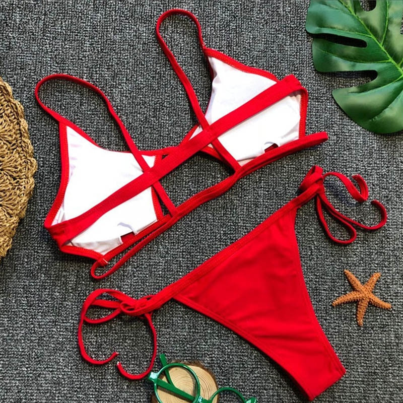 ’Hollywood’ Cut out 2 piece thong Bikini Set