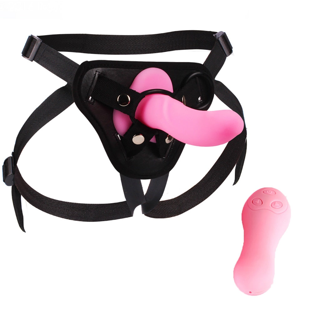 10 Speed Vibrating Strap On Dildo