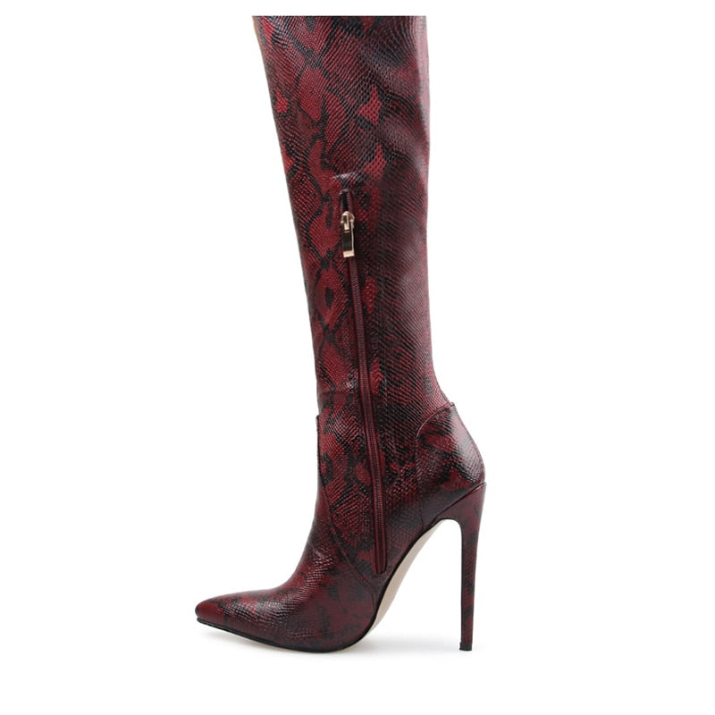 ‘Stella’ snake print Thigh High Over the Knee Boots