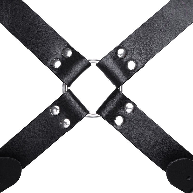 ’Blaze’ Mens Bondage Faux Leather Adjustable Body Chest Harness