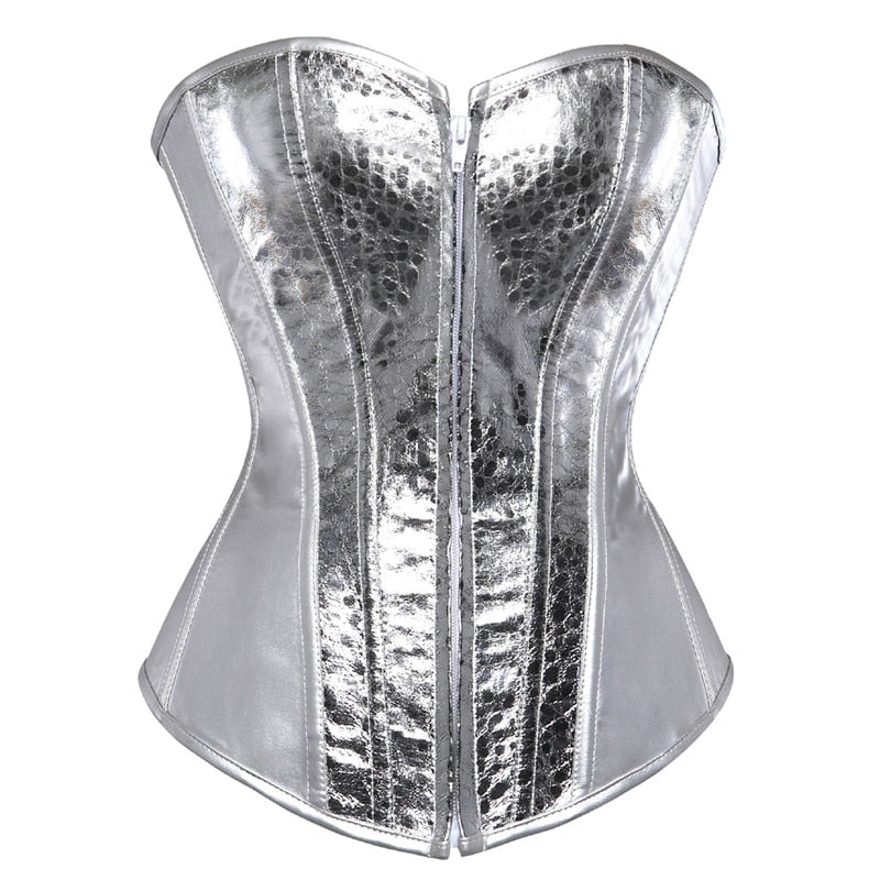 ‘Steph’ Strapless faux leather Corset bustier