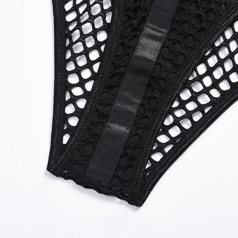 ’Amelia’ Fishnet Mesh Bodysuit