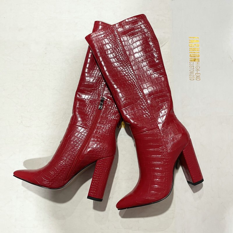 ‘Andromeda’ faux Leather knee high boots