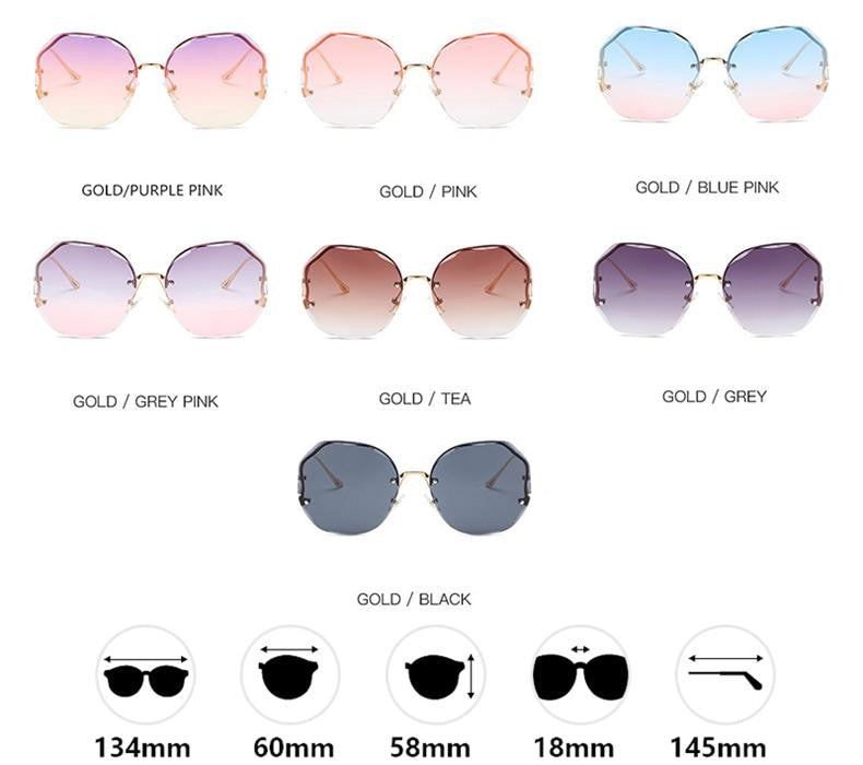 Gradient Sunglasses Water Cut Trimmed Lens