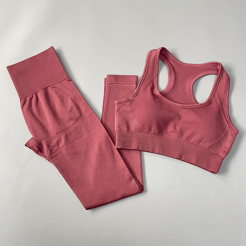 ‘Obsidian’ Seamless sports bra and leggings Yoga Set