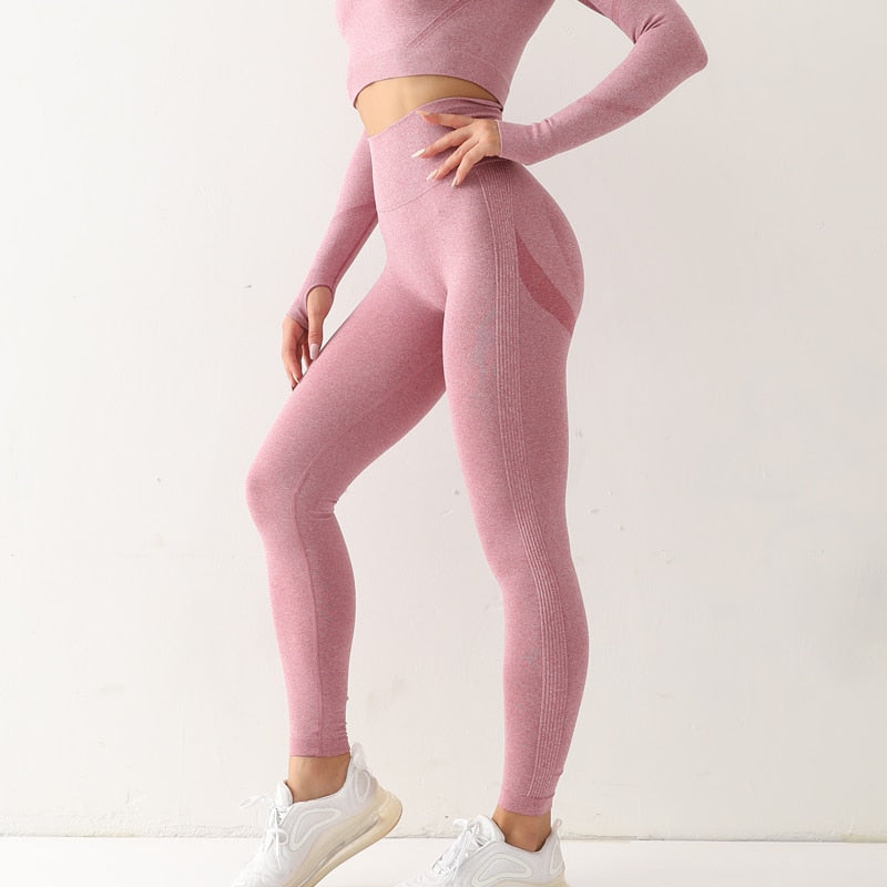 ‘Flame aura’ Seamless High Waist Elastic leggings