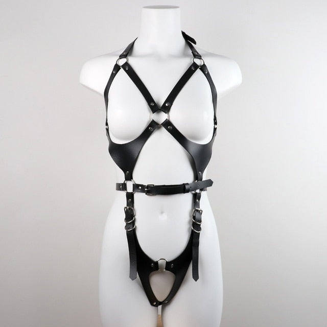 ‘Wave’ Full Body faux leather harness and Suspenders