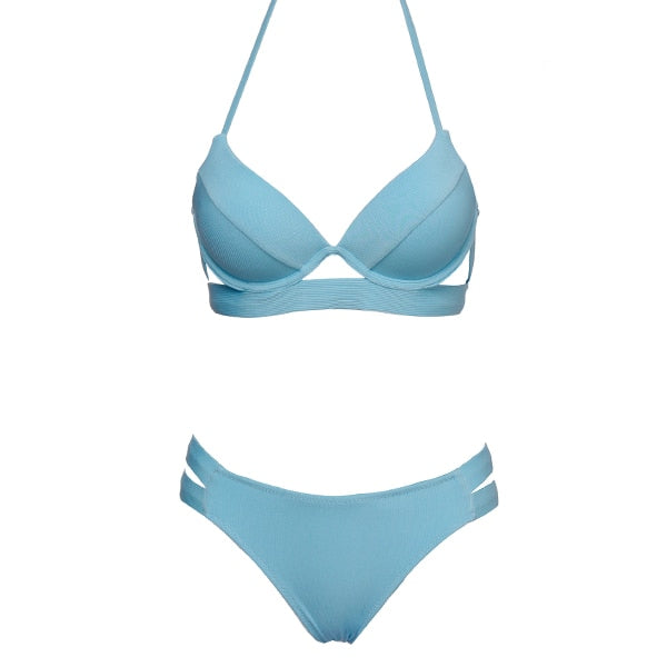 ’Madrid’ halter neck 2 piece bikini set