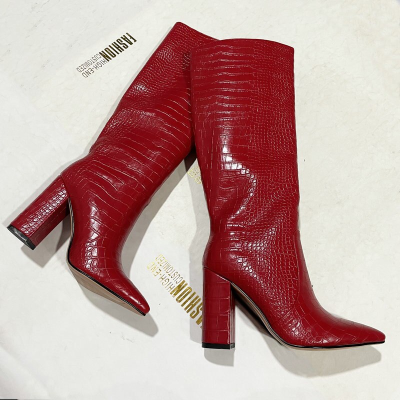 ‘Andromeda’ faux Leather knee high boots