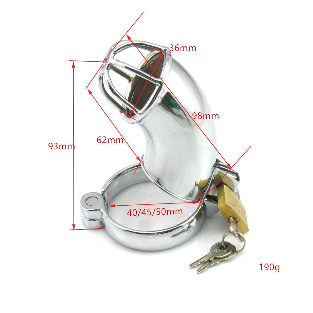 Big Metal Cock Cage Male Chastity Device BDSM