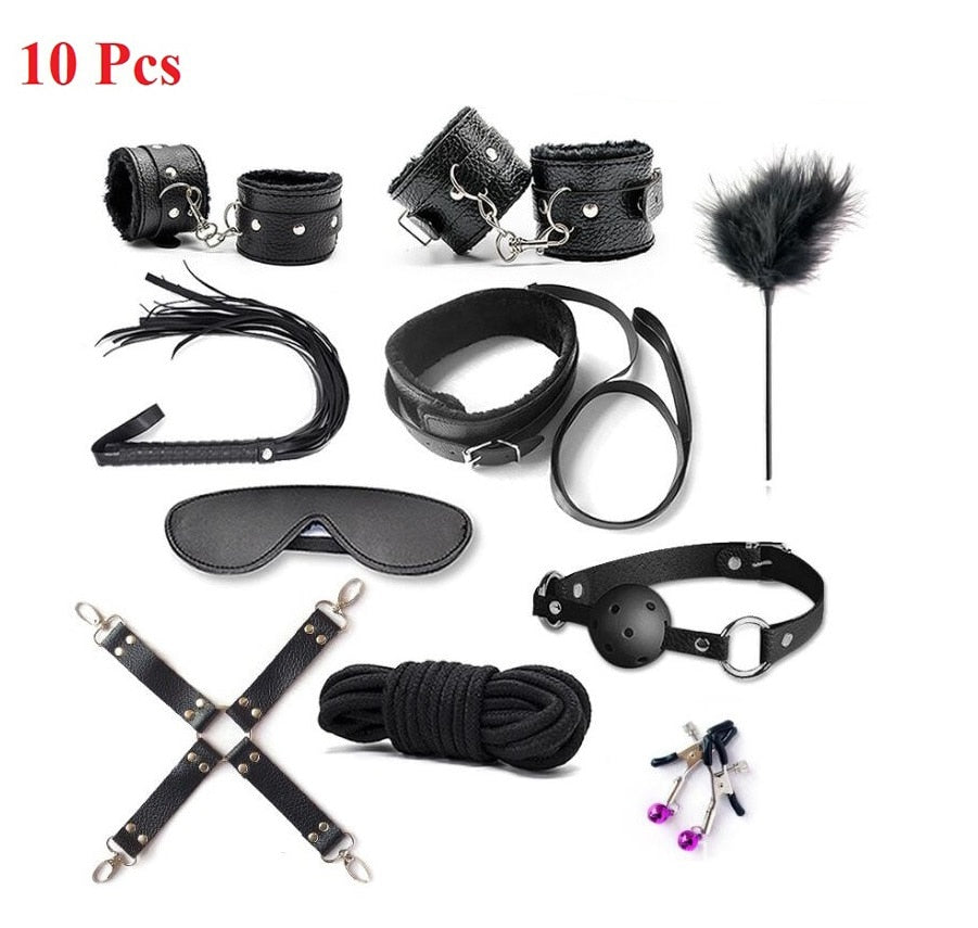 7 and 10 piece bondage sets BDSM