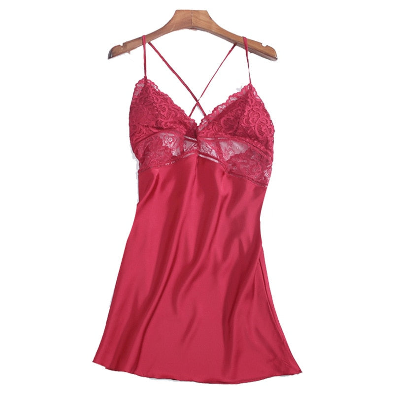 ’Kali’ satin and lace Night Dress