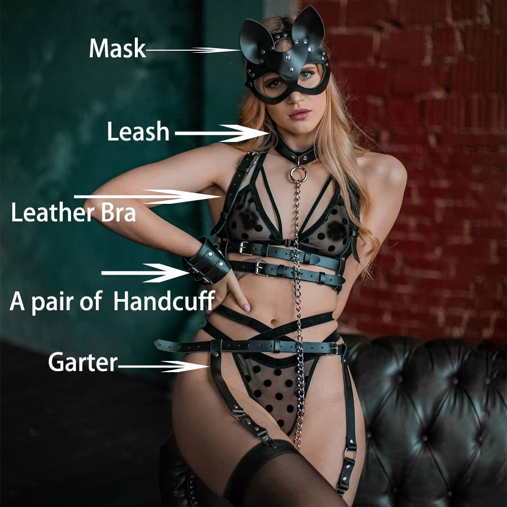 ‘Ocean’ full body faux leather Harness