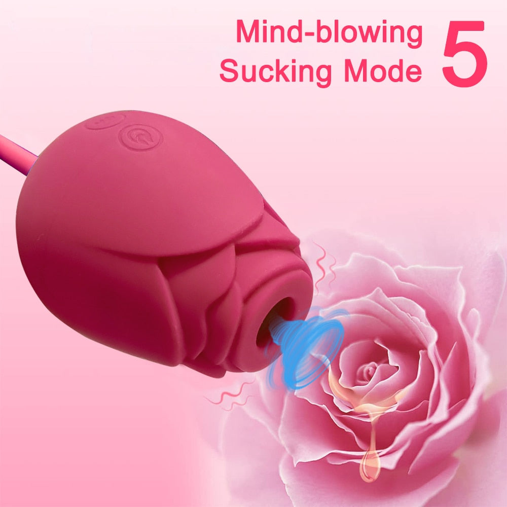 Rose Vibrator Dildo Clitoris Sucker