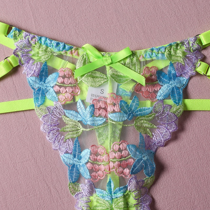 ‘Chelsea’ Floral Embroidery 2 Piece lingerie set