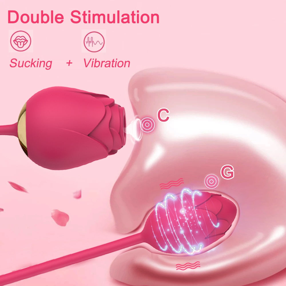 Rose Vibrator Dildo Clitoris Sucker