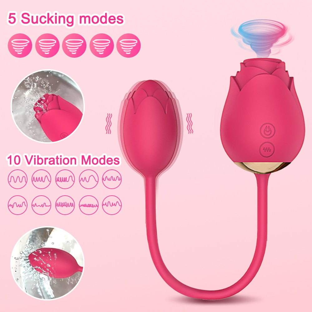 Rose Vibrator Dildo Clitoris Sucker