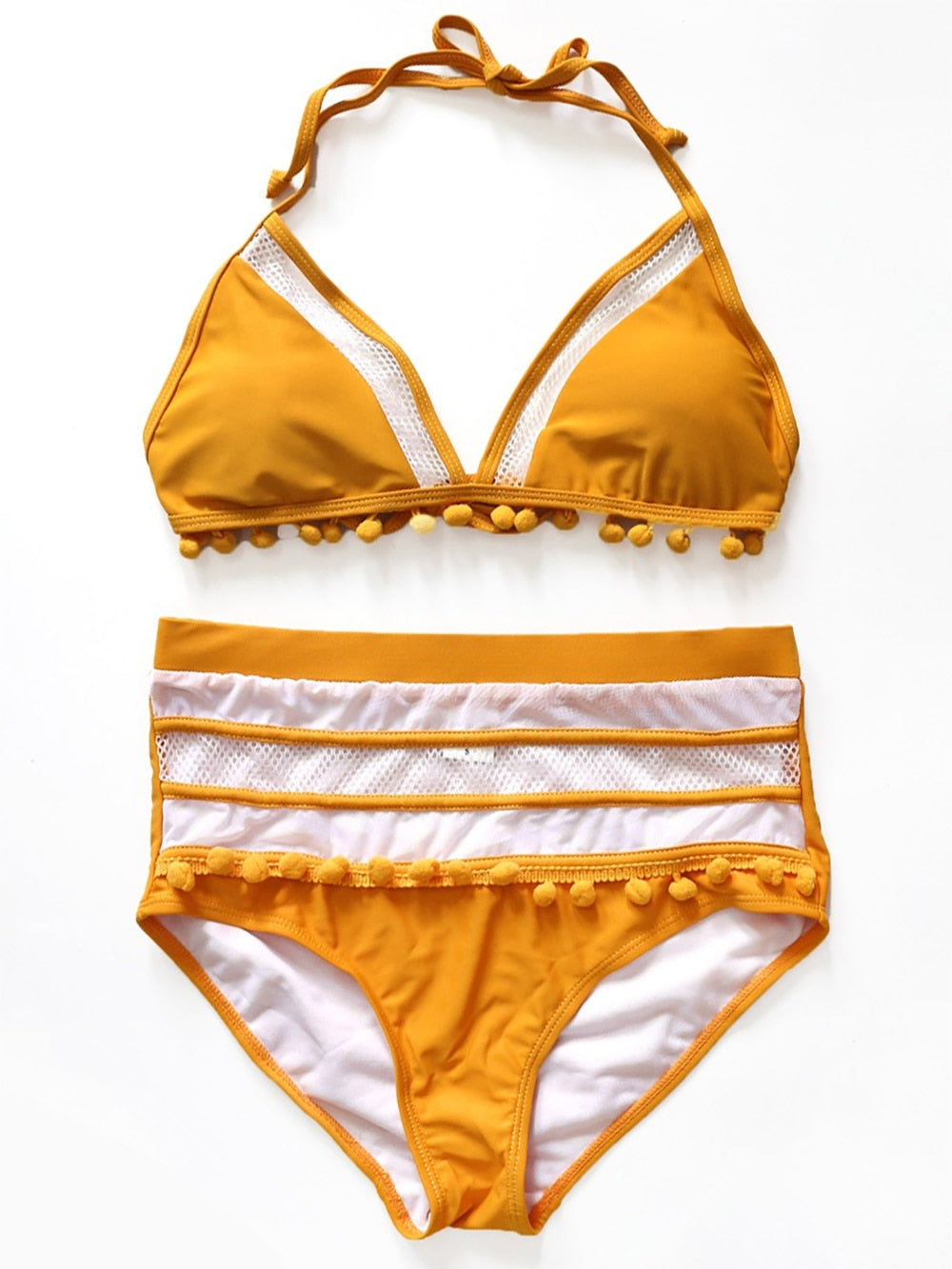 ‘Greece’ retro high waist Halter 2 piece bikini