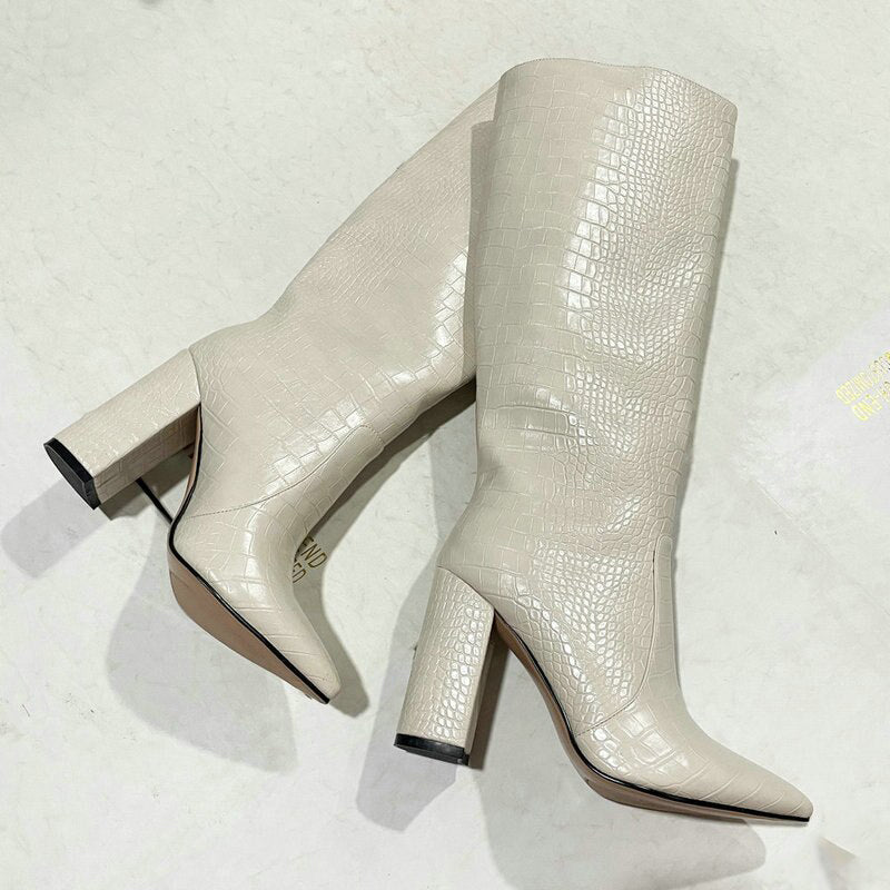 ‘Andromeda’ faux Leather knee high boots