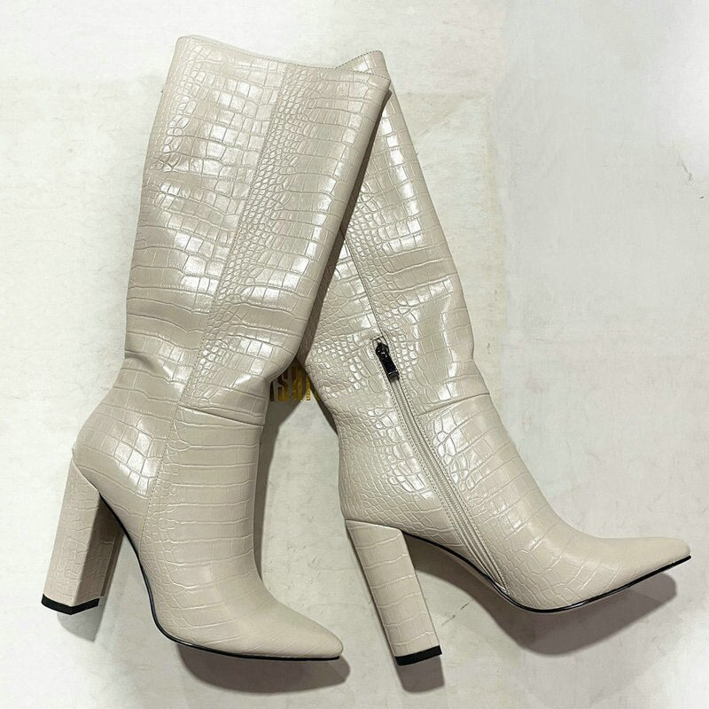 ‘Andromeda’ faux Leather knee high boots
