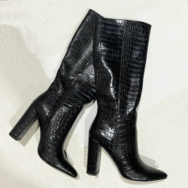 ‘Andromeda’ faux Leather knee high boots